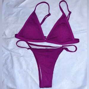 Vibrant Maroon Brazilian Cut Bikini Set Size Small